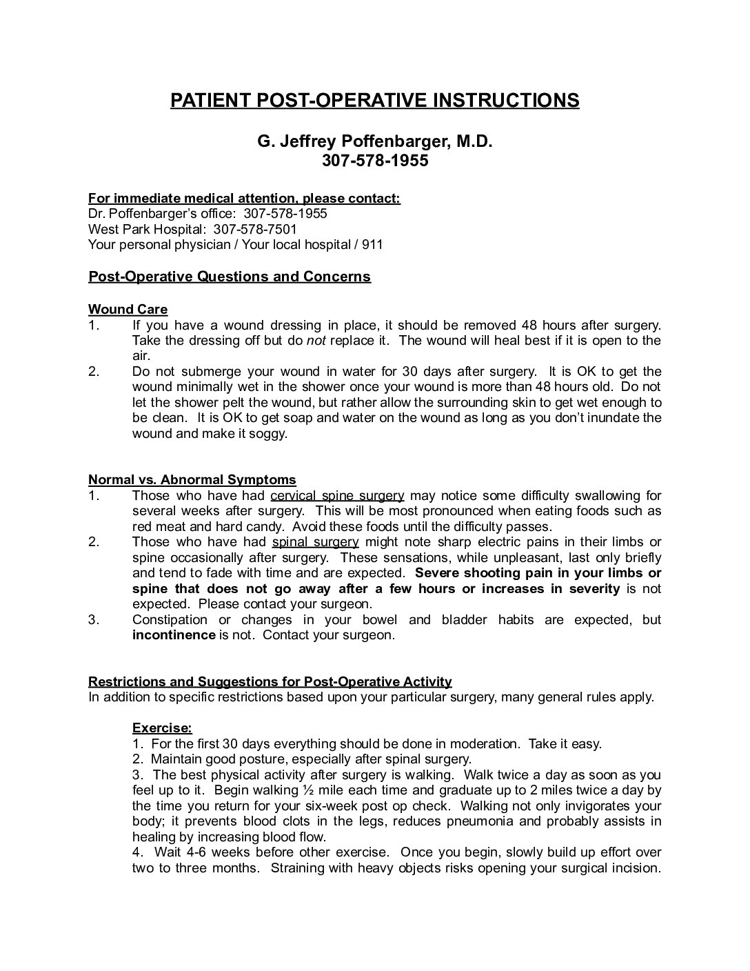 Explorer Post Op Instructions.pdf Patient Postoperative Instructions.docx | Bighorn Medical Center